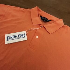 Lands' End Polo Shirt Mens Large Made in USA Short Sleeve Classic Casual Golf